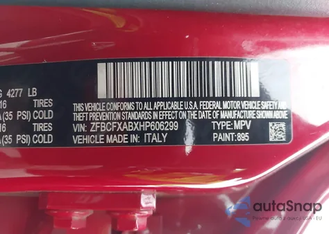 2017 Fiat 500X Pop Fwd z USA, uszkodzony, nr VIN ZFBCFXABXHP606299